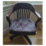 Banker's Leather Swivel Office Chair