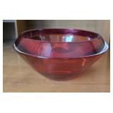 MCM Style Orange Glass Bowl