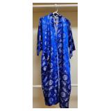 Yushan Blue Silk Kimono Robe (XXL)
