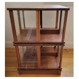 MCM Wood Swivel Bookcase Table