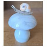 Snail On Marble Mushroom Statue
