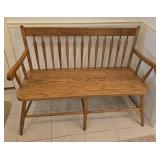 Windsor Style Wood Entry Bench