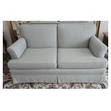 Green Pattern Upholstered Fabric Loveseat Sofa