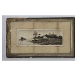 Lakeside Cottage Etching By Mrs. Mulder
