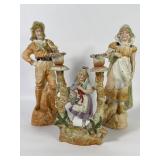 Antique German Porcelain Figurines & Candlestick