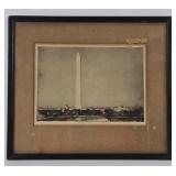 Washington Monument Signed Etching