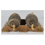 Uhl Pottery Whiskey Barrel Kegs & 6 Glasses