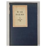 'War Poems' First Ed. By 'X' (1917)