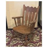 Antique Victorian Oak Rocking Chair