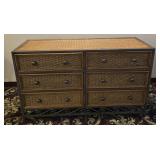 Wicker Rattan 6-Drawer Dresser