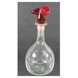 Blown Glass Decanter w/ Red Rams Head Stopper