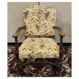 Ornate Carved Wood Floral Rocking Chair