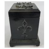 Fleur-De-Lis Musical Wood Storage Box