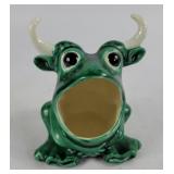 Green Ceramic Bullfrog Planter