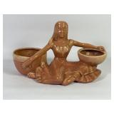 Rare Pottery Seated Woman Woman Planter