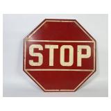 Two-Side Enamel On Metal STOP Sign - 15 Inches