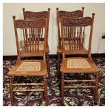 Amish Pressback Dining Chairs w/ Cane Seats