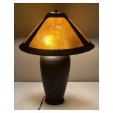 Arts & Crafts Stoneware & Mica Lamp