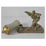 Art Nouveau Cast Metal Clock Topper Lamp Base