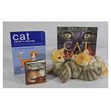 Ceramic Cat Figurine & Cat Owner Manual +