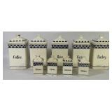 1930ï¿½s German Ceramic Spice Canister Jars (9)