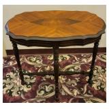 Victorian Style Wood Inlay Accent Table