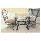 Gilt Wrought Iron & Glass DiningTable w/ Chairs