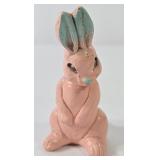 Vintage Easter Chalkware Pink Bobble Head Bunny