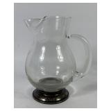 Sterling Silver Base Ice Lip Glass Pitcher