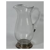 Sterling Silver Base Ice Lip Glass Pitcher