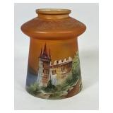 Hand Painted Czech Castle Iridescent Lamp Shade