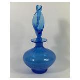 Murano Style Summerset Blue Glass Decanter