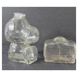 Anchor Hocking Clear Glass Snoopy & Radio Bank