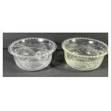 Imperial Candlewick Etched Divided Relish Bowls