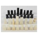 Black Marble & Onyx Carved Chess Set