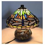 Tiffany-Style Stained Glass Dragonfly Lamp