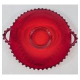 Imperial Candlewick Ruby Red Handled Plate