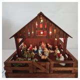 Japanese Crï¿½che w/ Paper Mache/Resin Figurines