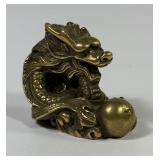 Chinese Cast Brass Prosperity Dragon Figurine
