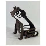 Hand Made Metal Frog Garden Sculpture - Signed