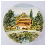 Antique German Chalet Majolica Wall Plate