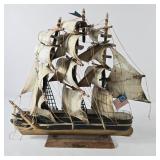 Vintage Wooden Red Jacket Tall Model Ship