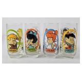 Pizza Hut Flintstone Kids Drinking Glasses (4)