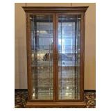 Oak 6-Shelf Lighted Curio Cabinet