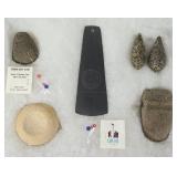Native American Discoidal, Axe Heads & Tools+