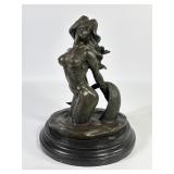 Bronze & Marble Mermaid Sculpture By Milo