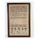 1789 Scottish Needlepoint Sampler By Mary Baker