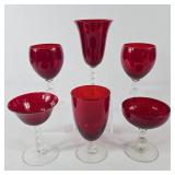 Imperial Candlewick Ruby Red Goblets & Wine