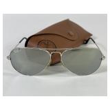 Ray-Ban Polarized Silver Mirror Aviator Glasses