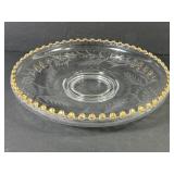 Imperial Candlewick Etched Gilt Fruit Bowl